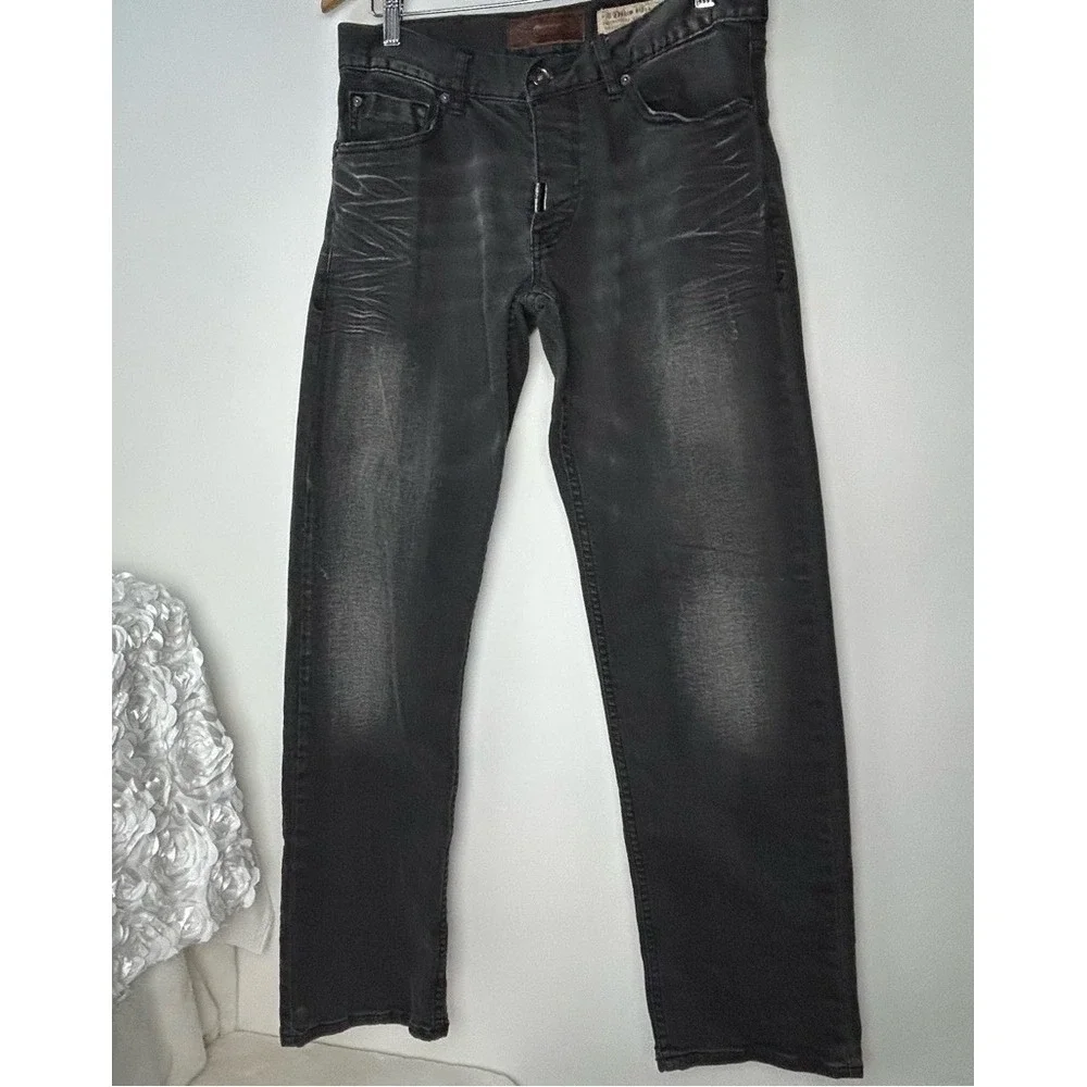 LNGeans‎ Gothic Vampire Black Distressed Denim Jeans 32 Button Fly
